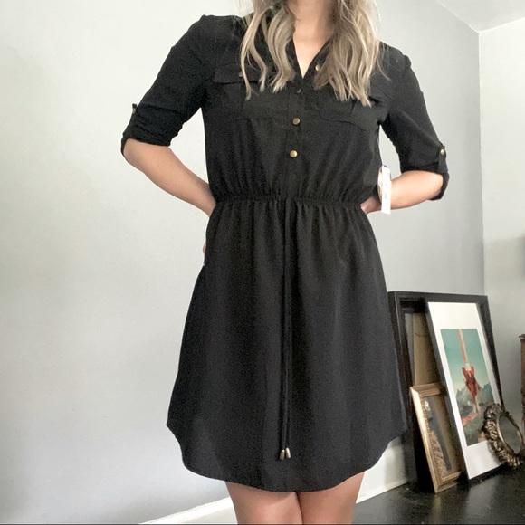 Bebop Black Shirt Pocket Dress - Picture 3 of 11